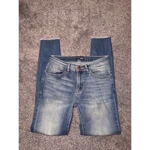 Fashion Nova Women's Light Blue Distressed Skinny Jeans